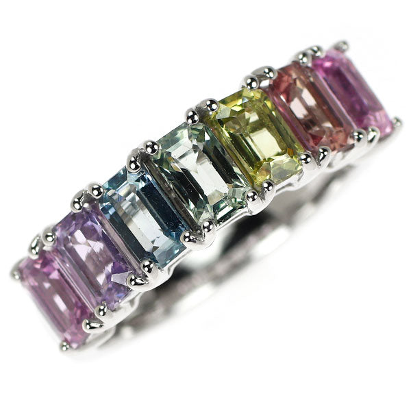 K18WG ファンシーカラーサファイア リング 1.57ct