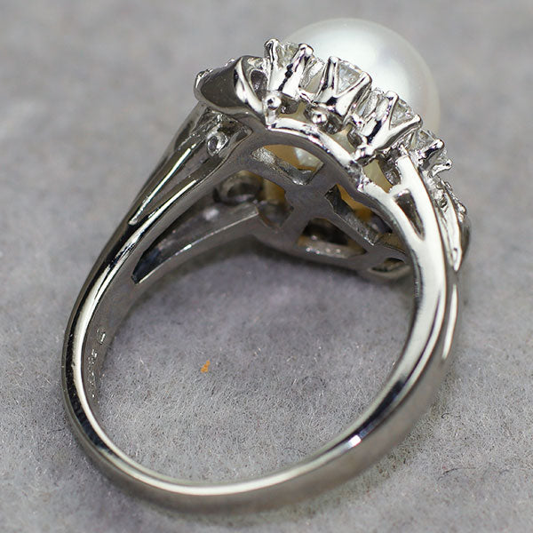 ミキモト Pt950 アコヤ真珠/パール ダイヤモンド リング 直径約8.6mm
