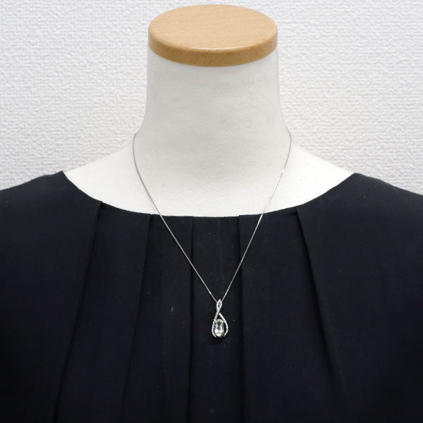 Pt900/ Pt850 強蛍光テネブレッセンス スカポライト ダイヤモンド ペンダントネックレス 1.738ct D0.18ct