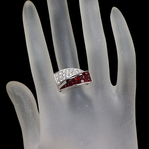 セレディア K18WG ルビー ダイヤモンド リング 3.04ct D0.821ct ミステリーセッティング パヴェ 《セルビー銀座店》【中古】