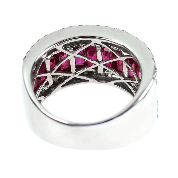 K18WG ルビー ダイヤモンド リング 3.95ct D1.00ct