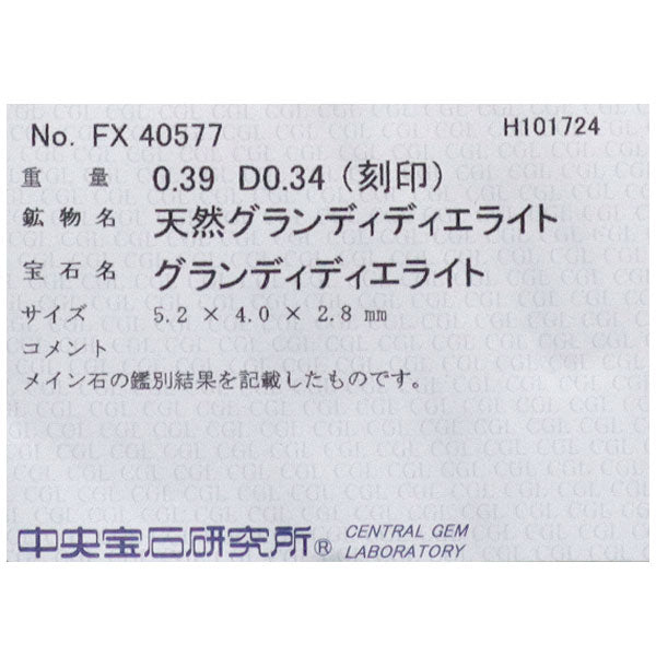 希少 Pt900/ Pt850 グランディディエライト ダイヤモンド ペンダントネックレス 0.39ct D0.34ct