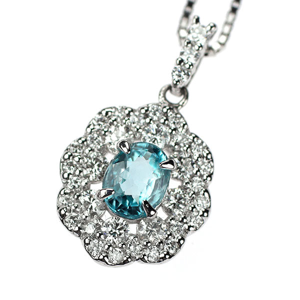希少 Pt900/ Pt850 グランディディエライト ダイヤモンド ペンダントネックレス 0.39ct D0.34ct
