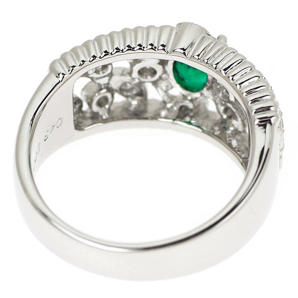 Pt900 エメラルド ダイヤモンド リング 0.43ct D0.27ct