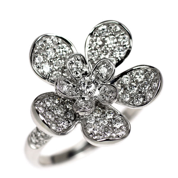 K18WG ダイヤモンド リング 1.05ct フラワー