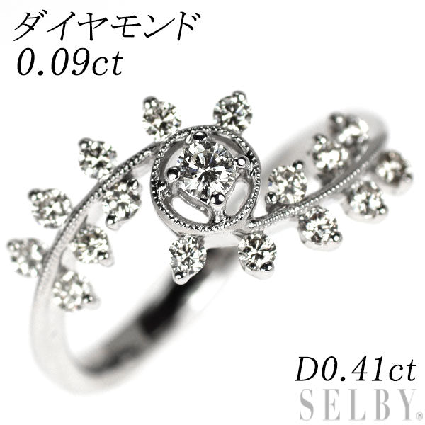 K18WG ダイヤモンド リング 0.09ct D0.41ct