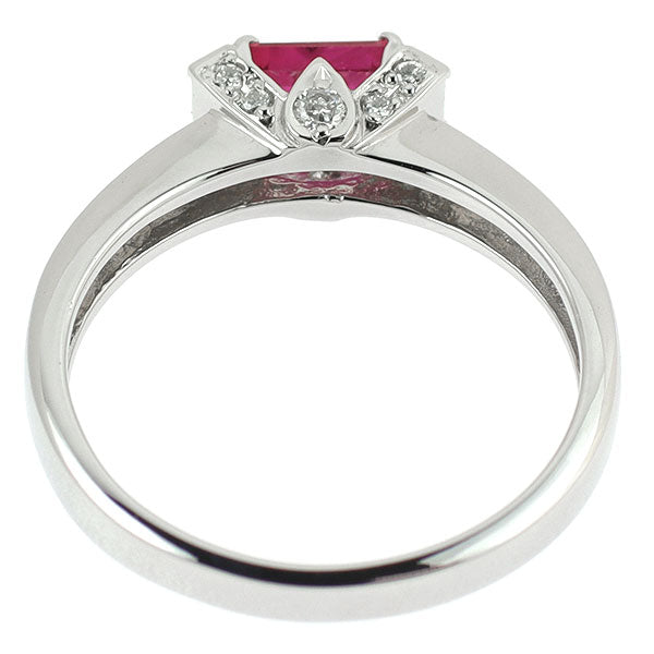 Pt900 ルビー ダイヤモンド リング 0.46ct D0.26ct