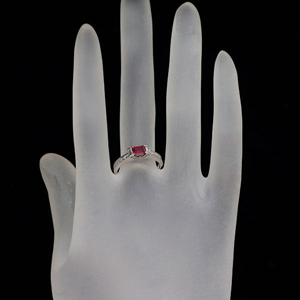 Pt900 ルビー ダイヤモンド リング 0.46ct D0.26ct