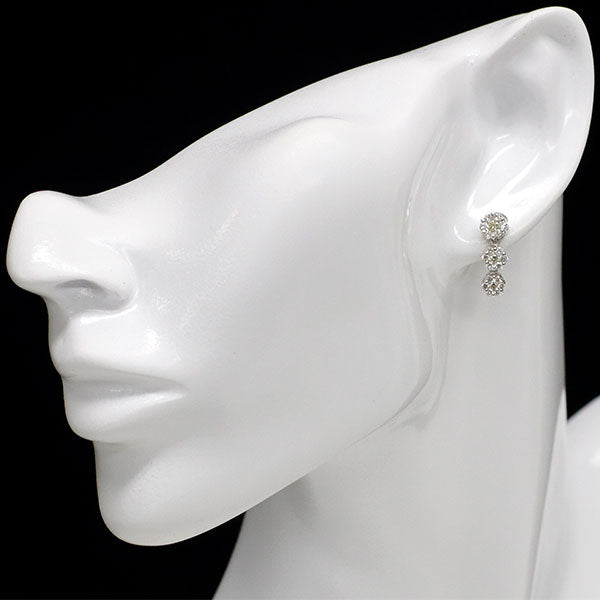 K18WG ダイヤモンド ピアス 1.00ct フラワー