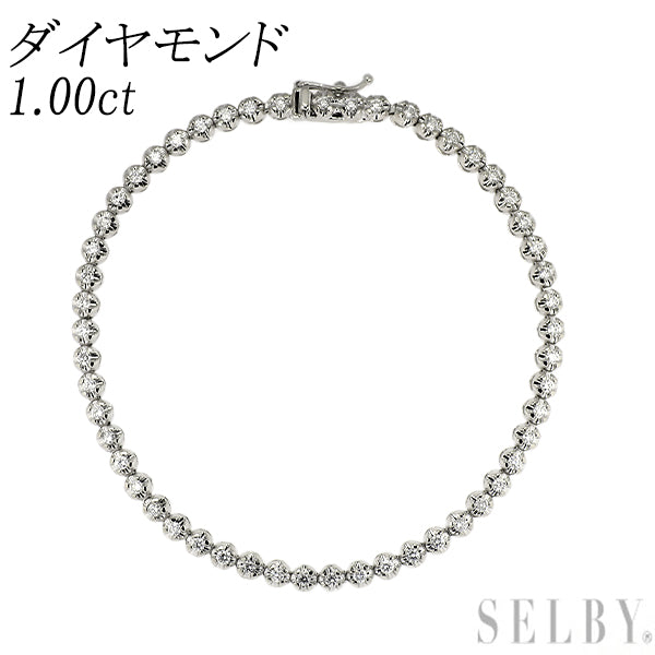 Pt850 ダイヤモンド ブレスレット 1.00ct テニス