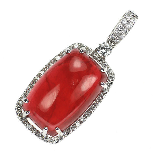 Pt900 ロードナイト ダイヤモンド ペンダントトップ 27.21ct D0.78ct