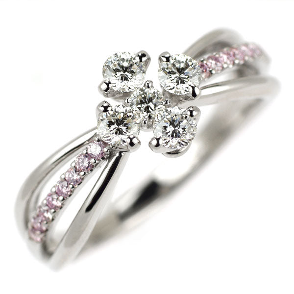 D&D144 希少 Pt900 ダイヤモンド 天然ピンクダイヤモンド リング 0.59ct PD0.16ct