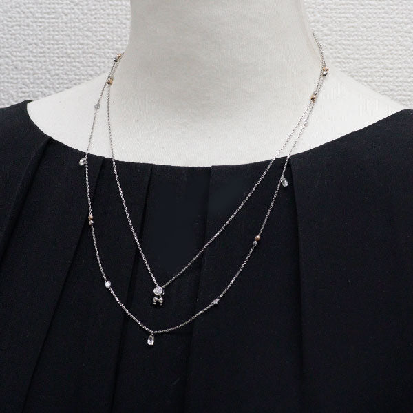 Pt900/ Pt850/ K18PG ダイヤモンド ネックレス 2.61ct