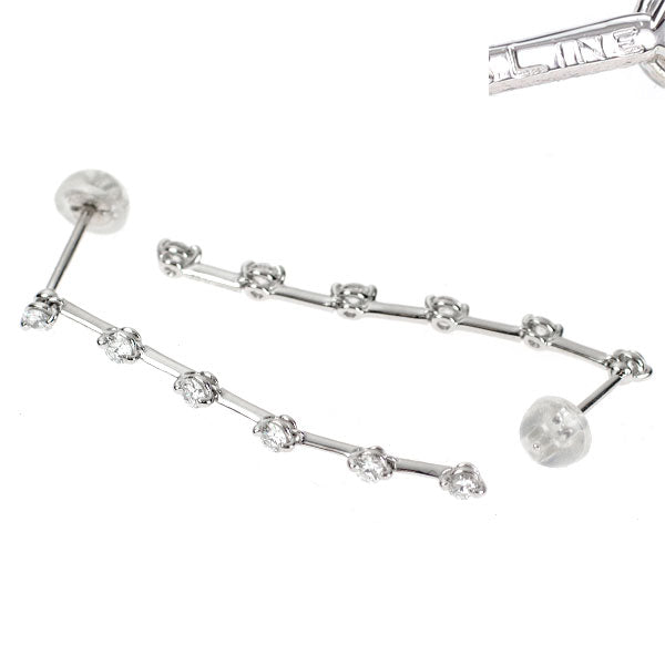 DTC K18WG ダイヤモンド ピアス 0.55ct LINE