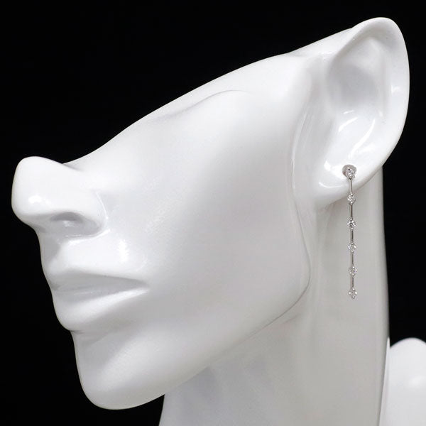 DTC K18WG ダイヤモンド ピアス 0.55ct LINE