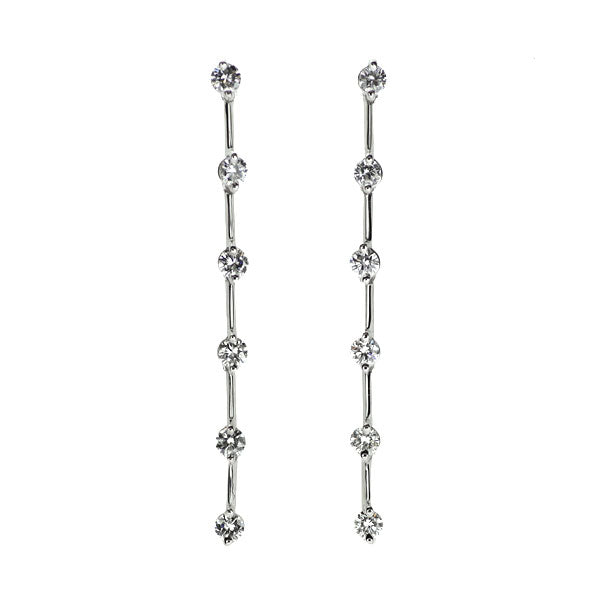 DTC K18WG ダイヤモンド ピアス 0.55ct LINE