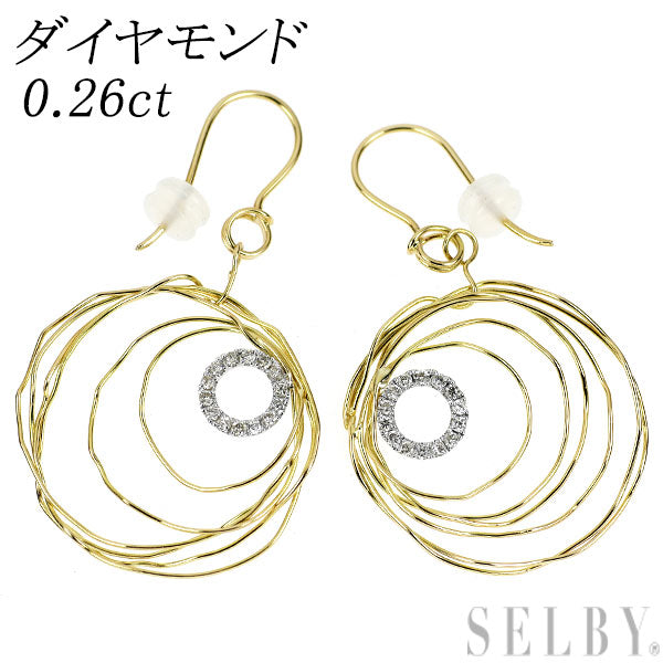 K18YG/WG ダイヤモンド ピアス 0.26ct