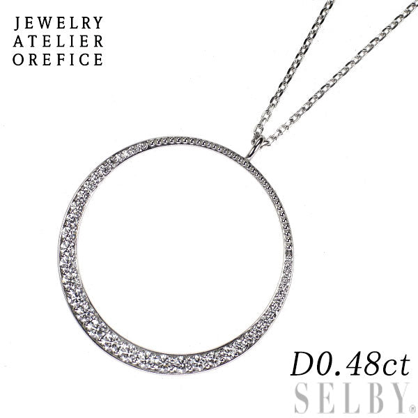 オレフィーチェ K18WG ダイヤモンド ペンダントネックレス 0.48ct