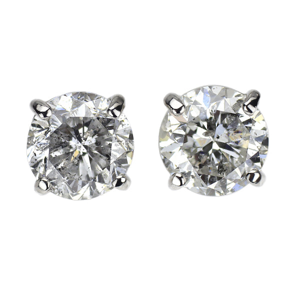 新品 Pt900 片側LDH ダイヤモンド ピアス 3.152ct G/H I1 Fair/Poor
