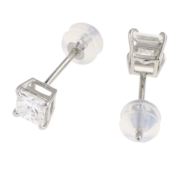 新品 Pt900 プリンセスカット ダイヤモンド ピアス 1.131ct G VS1-2