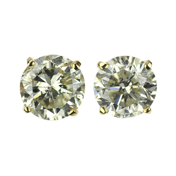 新品 K18YG ダイヤモンド ピアス 3.520ct K/M I1 G