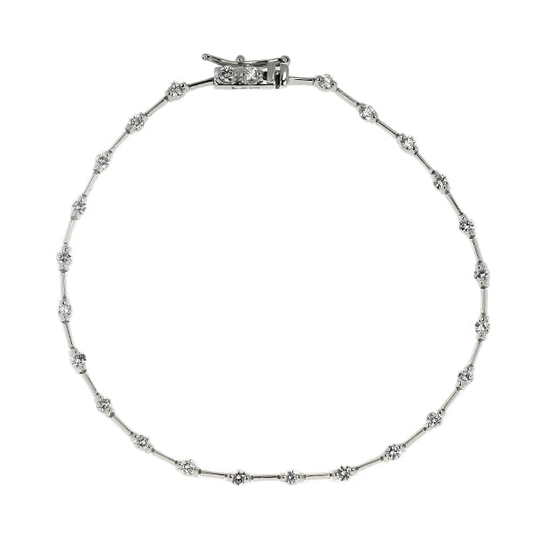 DTC K18WG ダイヤモンド ブレスレット 1.25ct LINE