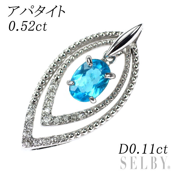 K18WG アパタイト ダイヤモンド ペンダントトップ 0.52ct D0.11ct