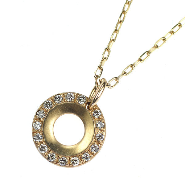 Hirotaka/ヒロタカ K10YG ダイヤモンド ペンダントネックレス 0.08ct ホイール オブ フォーチュン