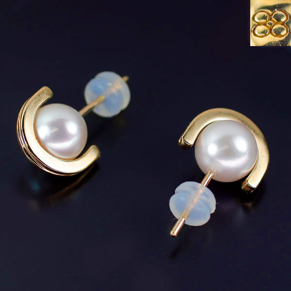 Hirotaka/ヒロタカ K10PG アコヤ真珠 ピアス 径約7.8mm