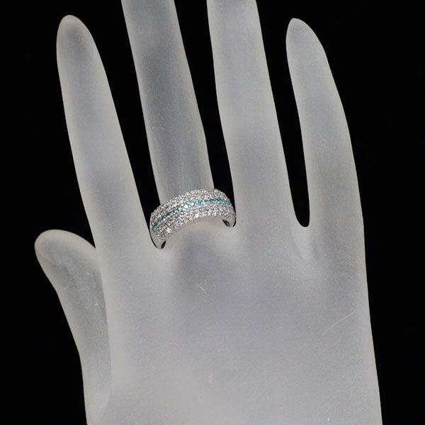 K14WG パライバトルマリン ダイヤモンド リング 0.20ct D0.79ct