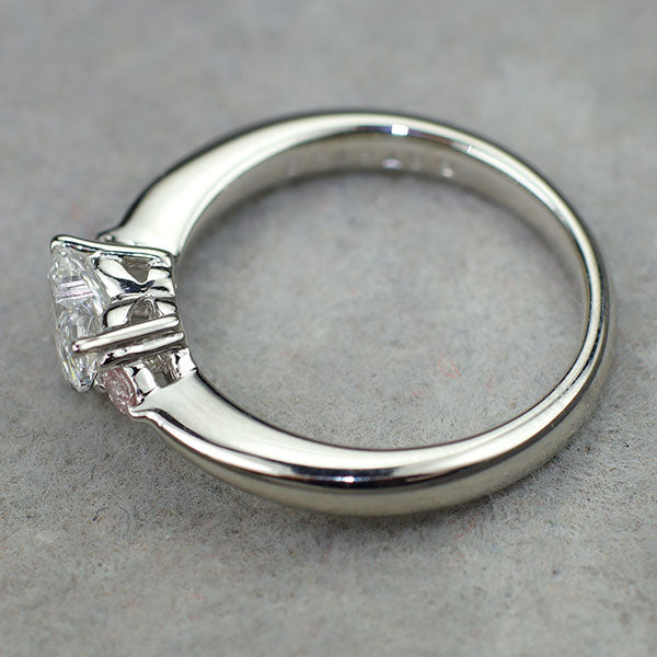 Pt900 ハートシェイプカットダイヤモンド 天然ピンクダイヤモンド リング 0.466ct F SI2 0.06ct