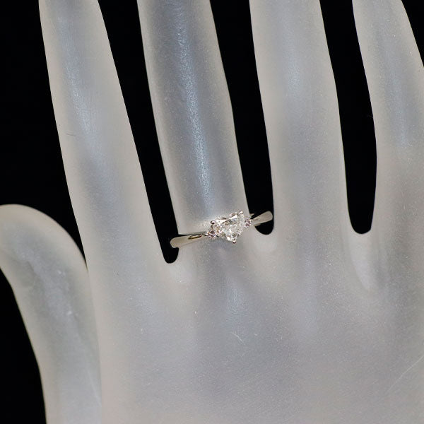 Pt900 ハートシェイプカットダイヤモンド 天然ピンクダイヤモンド