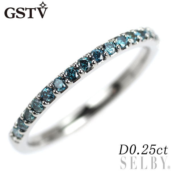GSTV Pt950 トリートブルーダイヤモンド リング 0.25ct ハーフエタニティ