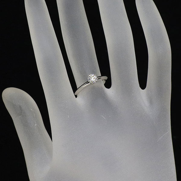 ティファニー Pt950 ダイヤモンド リング 0.32ct H VVS1 EX ソリティア