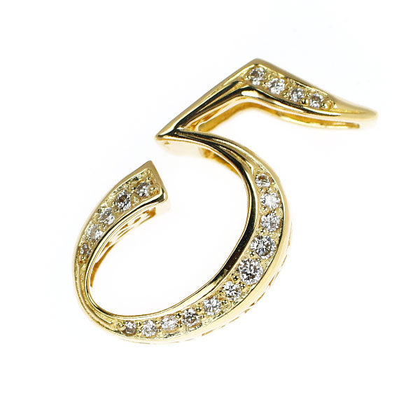 ゆきざき K18YG ダイヤモンド ペンダントトップ 0.15ct ノンブル ナンバー「5」