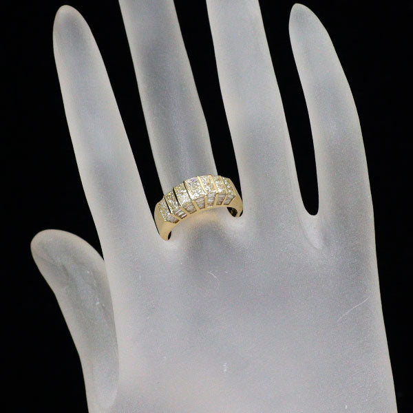 K18YG プリンセスカットダイヤモンド リング 1.40ct D0.64ct