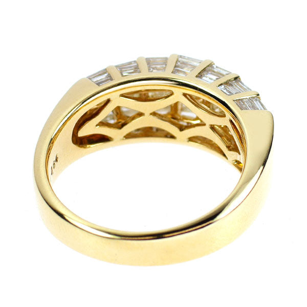 K18YG プリンセスカットダイヤモンド リング 1.40ct D0.64ct