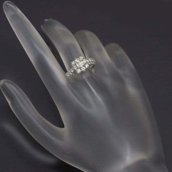 Pt900 アッシャーカット ダイヤモンド リング 0.47ct D1.38ct