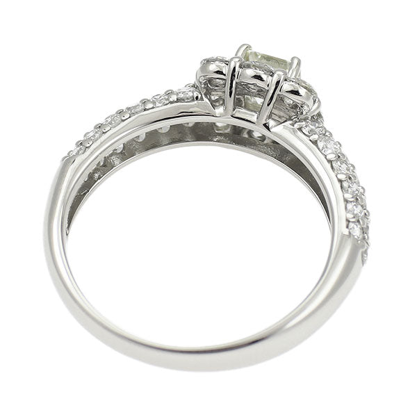 Pt900 アッシャーカット ダイヤモンド リング 0.47ct D1.38ct