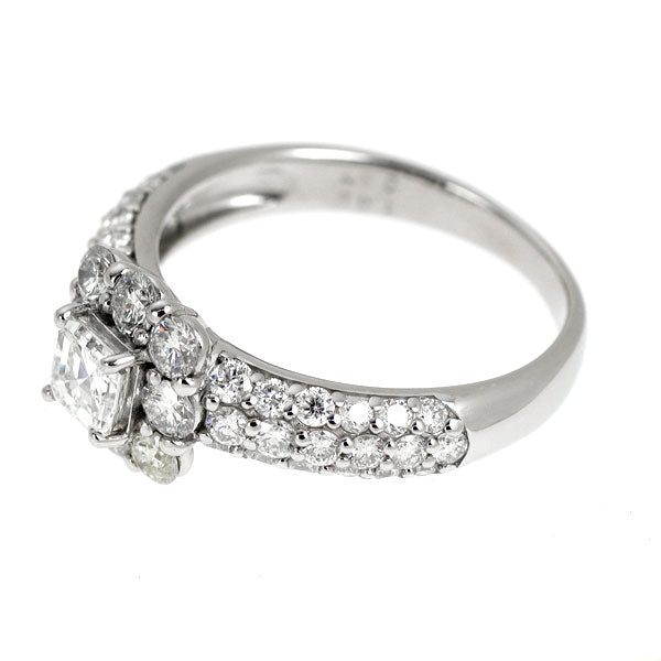 Pt900 アッシャーカット ダイヤモンド リング 0.47ct D1.38ct