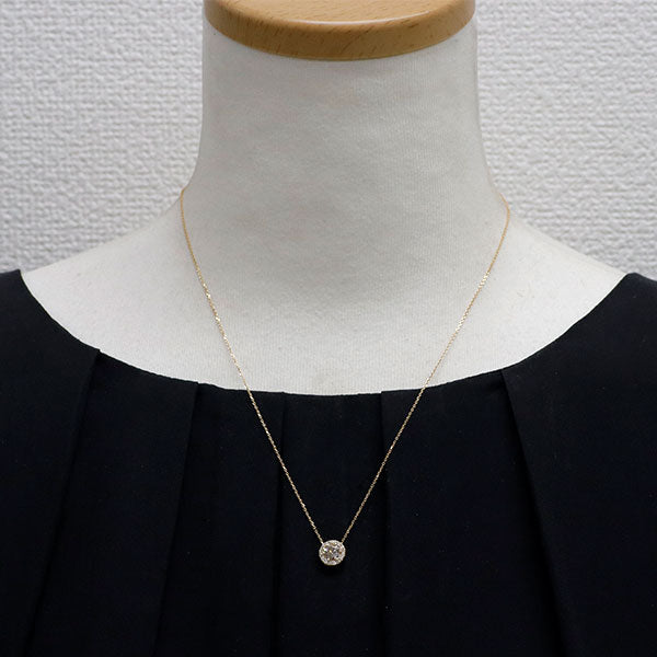 K18YG ダイヤモンド ペンダントネックレス 0.50ct D0.12ct