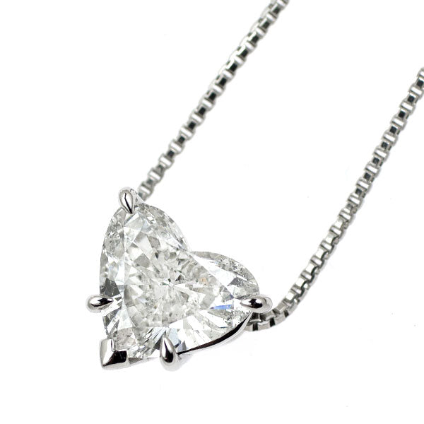Pt950/850 ハートシェイプ ダイヤモンド ペンダントネックレス 0.516ct G SI2
