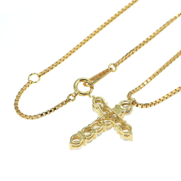 K18YG ダイヤモンド ペンダントネックレス 1.00ct クロス