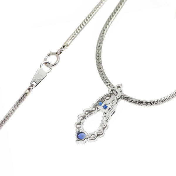 Pt900/ Pt850 サファイア ダイヤモンド ペンダントネックレス 0.47ct D0.65ct