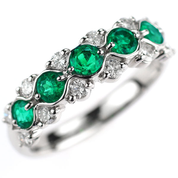 Pt900 エメラルド ダイヤモンド リング 0.53ct D0.41ct