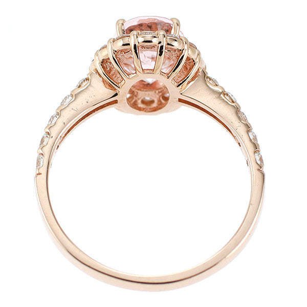 K18PG モルガナイト ダイヤモンド リング 1.23ct D0.52ct