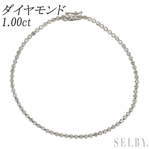 K14WG ダイヤモンド テニス ブレスレット 1.00ct