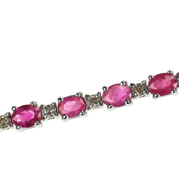 K18WG ルビー ダイヤモンド ブレスレット 6.50ct D0.50ct テニス