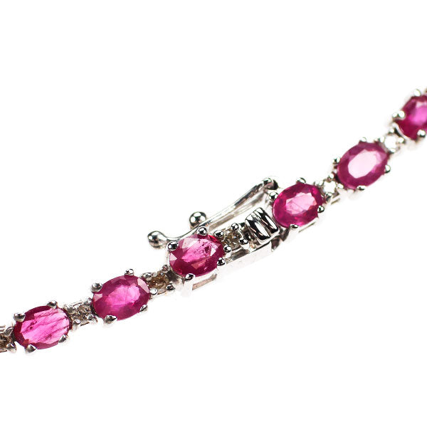 K18WG ルビー ダイヤモンド ブレスレット 6.50ct D0.50ct テニス