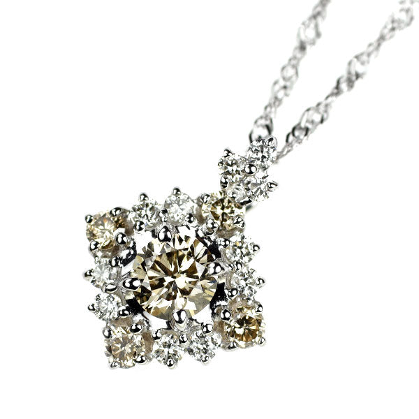 K18WG ダイヤモンド ペンダントネックレス 0.20ct D0.15ct